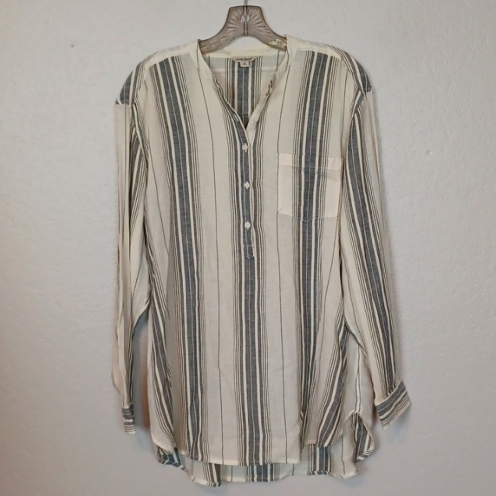 Lucky Brand Henley Tunic Top Size M